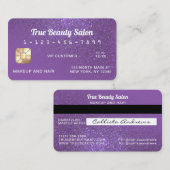 Unieke Sparkly Chic Violet Glitter Credit Kaart Visitekaartje (Voorkant / Achterkant)