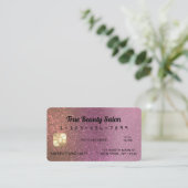 Unieke Sparkly Gold Pink Glitter Credit Kaart Visitekaartje (Staand voorkant)