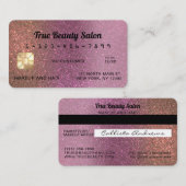 Unieke Sparkly Gold Pink Glitter Credit Kaart Visitekaartje (Voorkant / Achterkant)