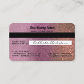 Unieke Sparkly Gold Pink Glitter Credit Kaart Visitekaartje (Achterkant)
