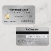 Unieke Sparkly Grey Silver Glitter Credit Kaart Visitekaartje (Voorkant / Achterkant)