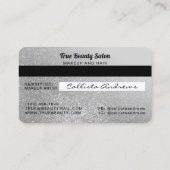Unieke Sparkly Grey Silver Glitter Credit Kaart Visitekaartje (Achterkant)