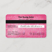 Unieke Sparkly Neon Pink Glitter Credit Kaart Visitekaartje (Achterkant)