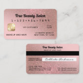 Unieke Sparkly Roos Gold Glitter Credit Kaart Visitekaartje (Voorkant / Achterkant)