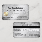 Unieke Sparkly Silver Glitter Credit Kaart Visitekaartje (Voorkant / Achterkant)