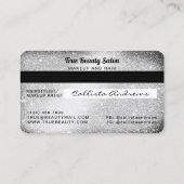 Unieke Sparkly Silver Glitter Credit Kaart Visitekaartje (Achterkant)