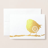 Unieke Sparrow Alle Gelegenheid Custom Real Folie Kaarten (Voorkant met envelop)