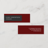 Unieke Special Grey Donkerrood Slim Mini Visitekaartje (Voorkant / Achterkant)