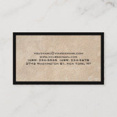 Unieke speciale beige zwarte rand visitekaartje (Achterkant)
