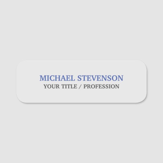 Unieke speciale klassieke blauw grijs naamplaatje (Voorkant)