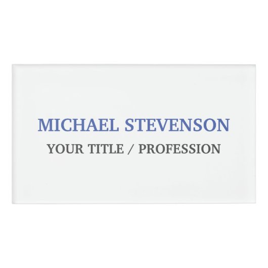 Unieke speciale klassieke blauw wit naambadge (Voorkant)