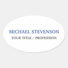 Unieke speciale klassieke blauw wit ovale sticker