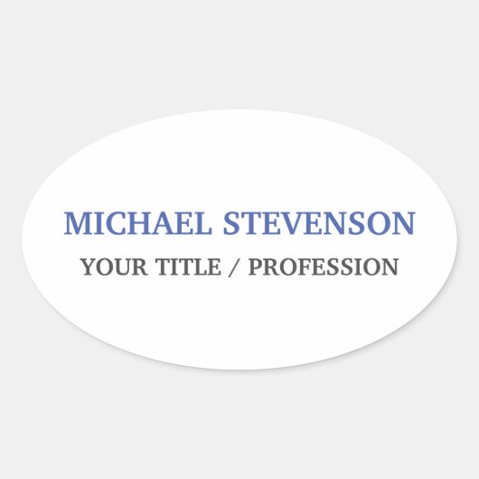 Unieke speciale klassieke blauw wit ovale sticker (Voorkant)
