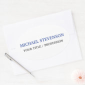 Unieke speciale klassieke blauw wit ovale sticker (Envelop)