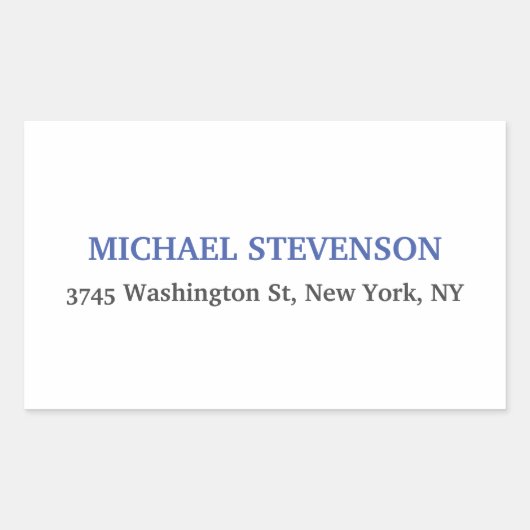 Unieke speciale klassieke blauw wit rechthoekige sticker (Voorkant)