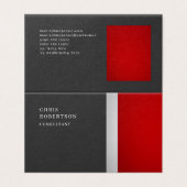 Unieke speciale kleurrijke rode grijze rendy visitekaartje (Buitenkant ongevouwen)