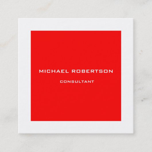 Unieke, speciale rode, professionele vlek vierkante visitekaartje (Voorkant)