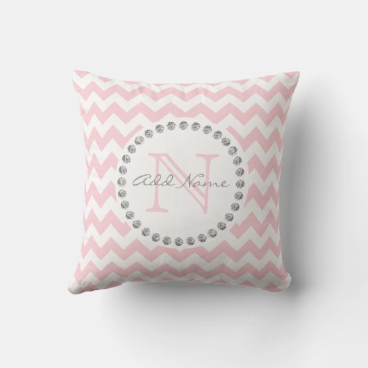 Unieke speciale roze Baby roze Chevron - diamanten Kussen (Achterkant)
