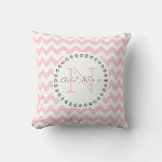 Unieke speciale roze Baby roze Chevron - diamanten Kussen (Voorkant)