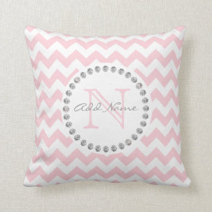 Unieke speciale roze Baby roze Chevron - diamanten Kussen