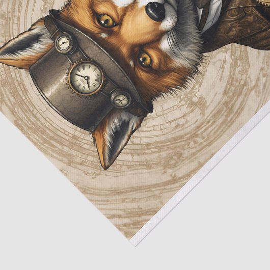 Unieke  Steampunk Fox Art Tissuepapier (Detail)