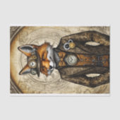 Unieke  Steampunk Fox Tissuepapier (Voorkant)