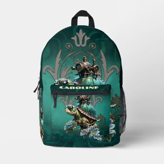 Unieke steampunk schildpad. bedrukte rugzak (Voorkant)