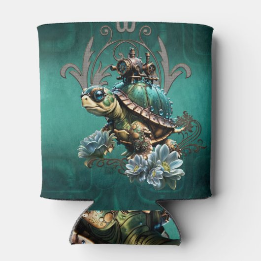 Unieke steampunk schildpad. blikjeskoeler (Achterkant)