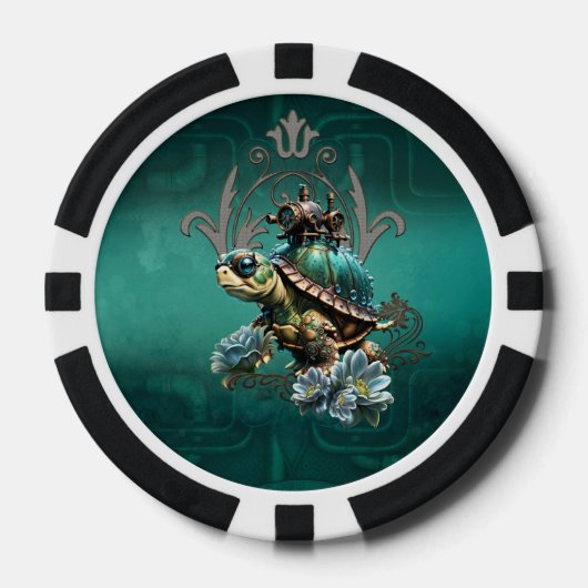 Unieke steampunk schildpad poker chips (Voorkant)