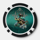 Unieke steampunk schildpad poker chips (Achterkant)