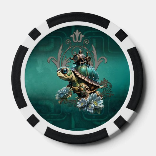 Unieke steampunk schildpad poker chips (Achterkant)