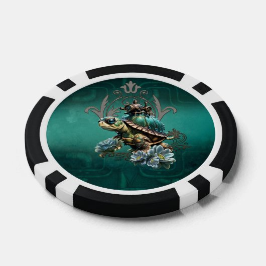 Unieke steampunk schildpad poker chips (Enkel)