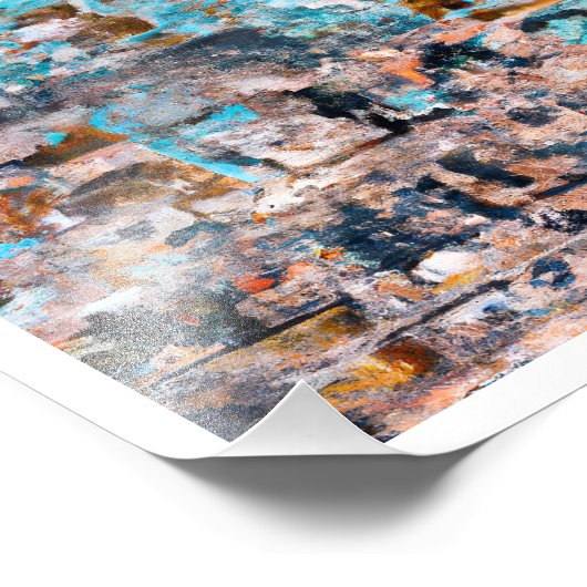 Unieke stedelijke esthetiek - gelabeld bakstenen m foto afdruk (Hoek)