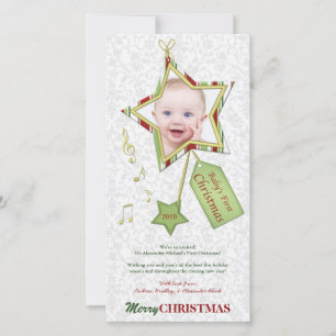 Unieke Ster Baby's Eerste Kerst Foto Kaart