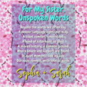 Unieke sticker met gedicht voor zus (Voorkant)