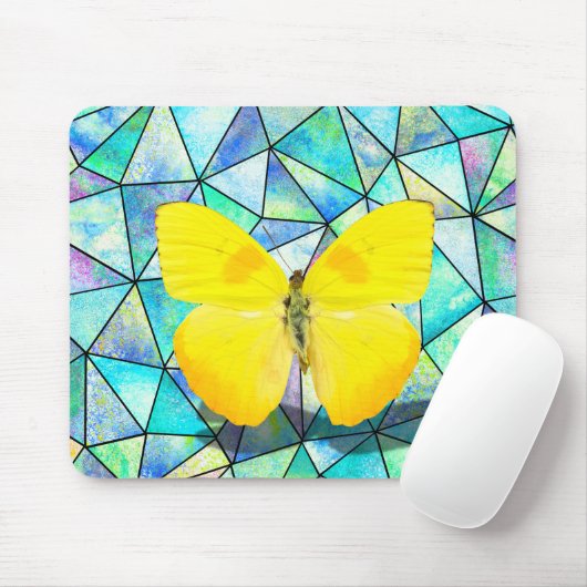 Unieke stijl achtergrond Kleurrijke geometrische B Muismat (Met muis)