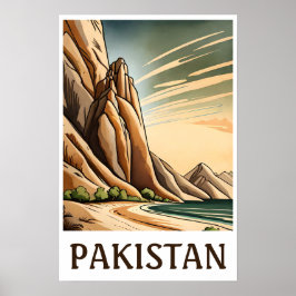 Unieke  stijl Poster illustratie Pakistan