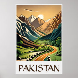 Unieke  stijlillustratie Pakistaans Poster