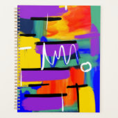 Unieke stijlvolle Abstracte kleurrijke regenboog k Planner (Voorkant)