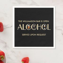 Unieke Stijlvolle Bier Wijn Martini Naam Servet