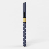 Unieke stijlvolle, blauwe en witte Stippen, goudli Case-Mate iPhone Case (Achterkant/rechts)