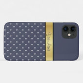 Unieke stijlvolle, blauwe en witte Stippen, goudli Case-Mate iPhone Case (Achterkant (horizontaal))