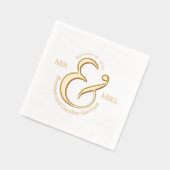 Unieke stijlvolle bruid bruidegom namen goud folie servetten (Links)