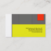 Unieke, stijlvolle, gele rode, grijze, moderne pla visitekaartje (Achterkant)