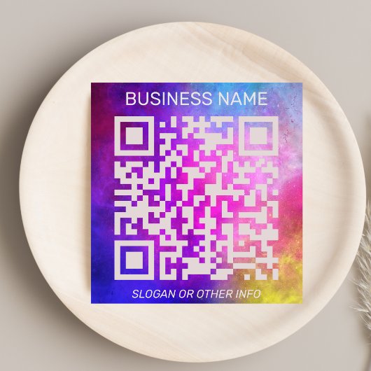 Unieke Stijlvolle Kleurrijke Professionele QR Code Vierkante Visitekaartje