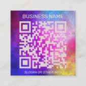 Unieke Stijlvolle Kleurrijke Professionele QR Code Vierkante Visitekaartje (Voorkant)