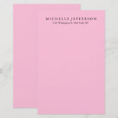Unieke stijlvolle moderne elegante roze briefpapier (Voorkant / Achterkant)