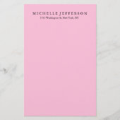 Unieke stijlvolle moderne elegante roze briefpapier (Voorkant)