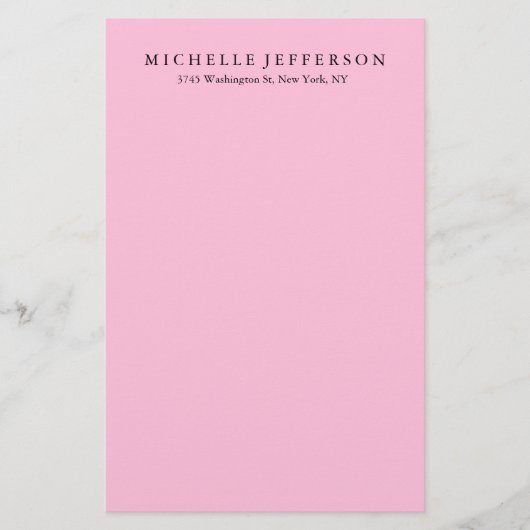 Unieke stijlvolle moderne elegante roze briefpapier (Voorkant)