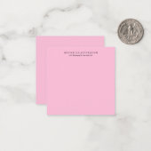 Unieke stijlvolle moderne elegante roze notitiekaartje (Voorkant / Achterkant in situ)